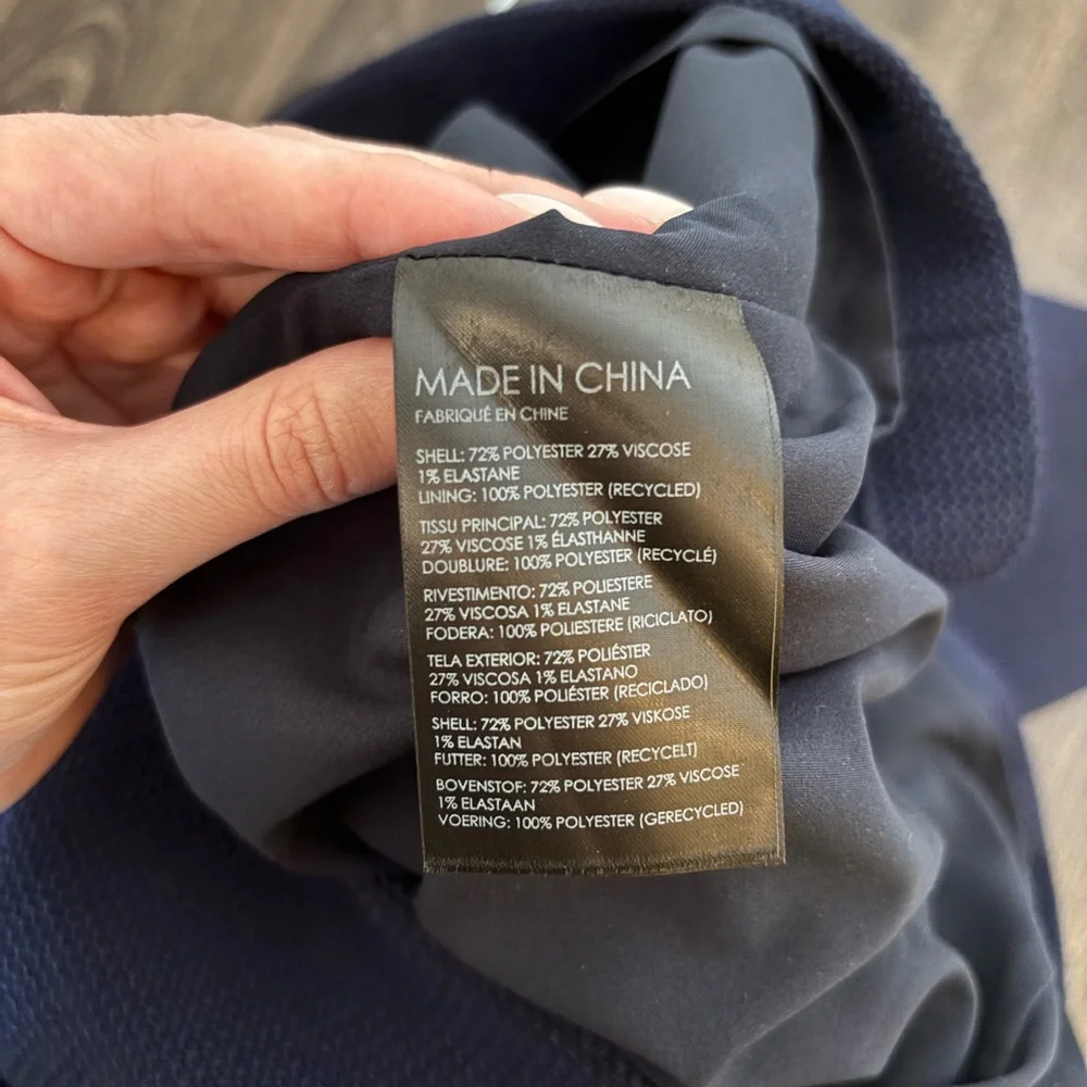 Club Monaco Textured Knit Navy Mini Dress